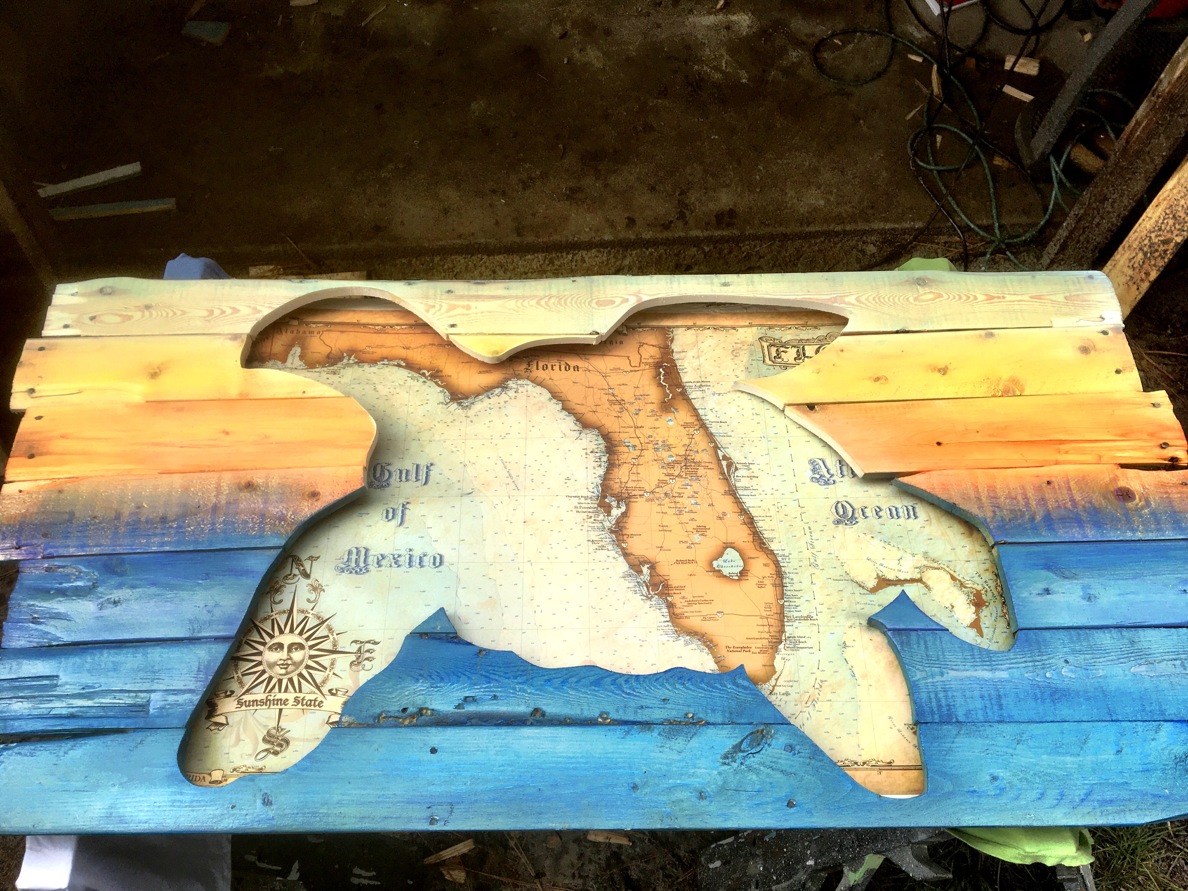 Turtle/Map with sunset