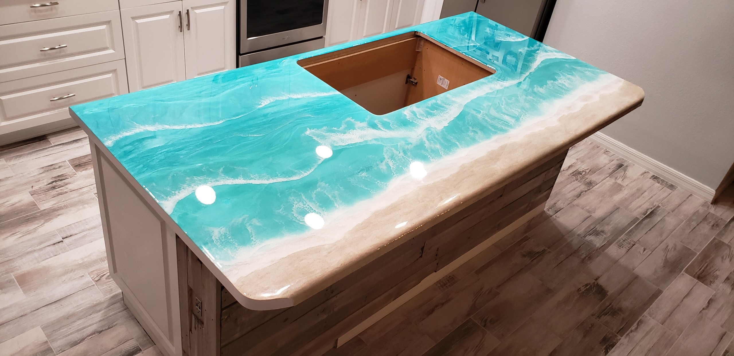 Ocean Resin Kitchen Island