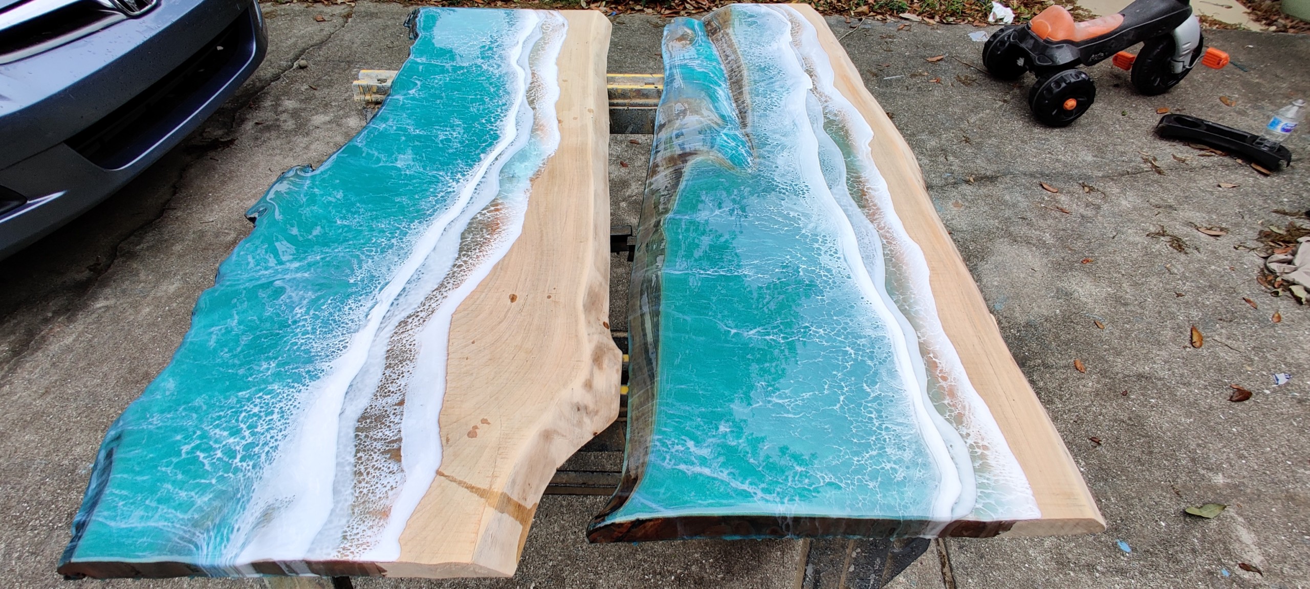 Ocean Resin twin coffee tables